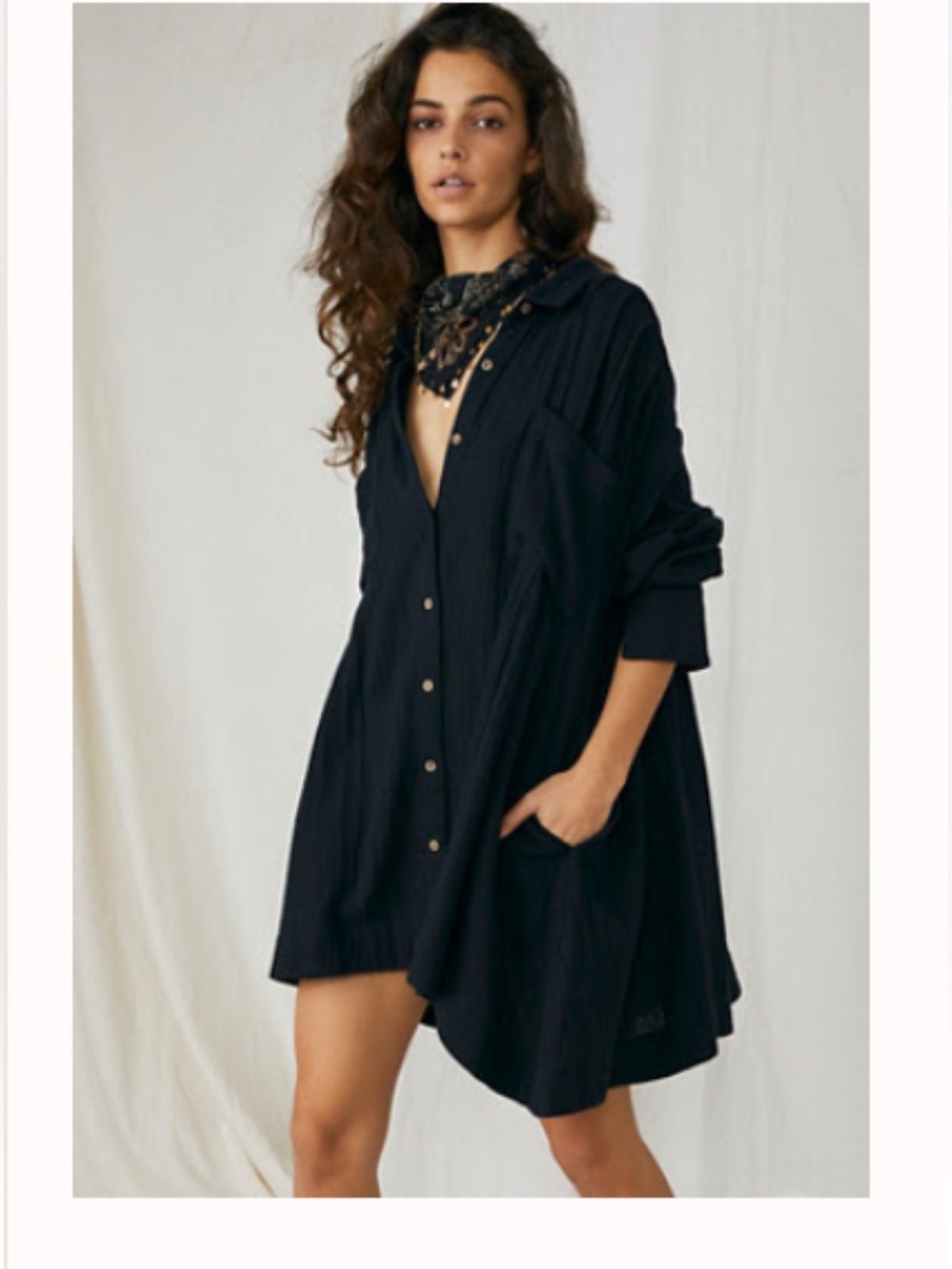 Free People black voyager dress XS NWT